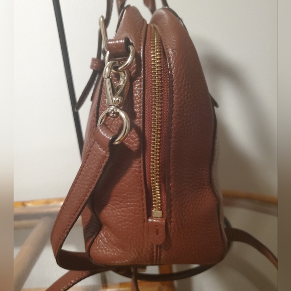 Kate Spade ♠️ Brown Leather Brighton Park Satchel Bag with Crossbody Strap - Picture 9 of 12